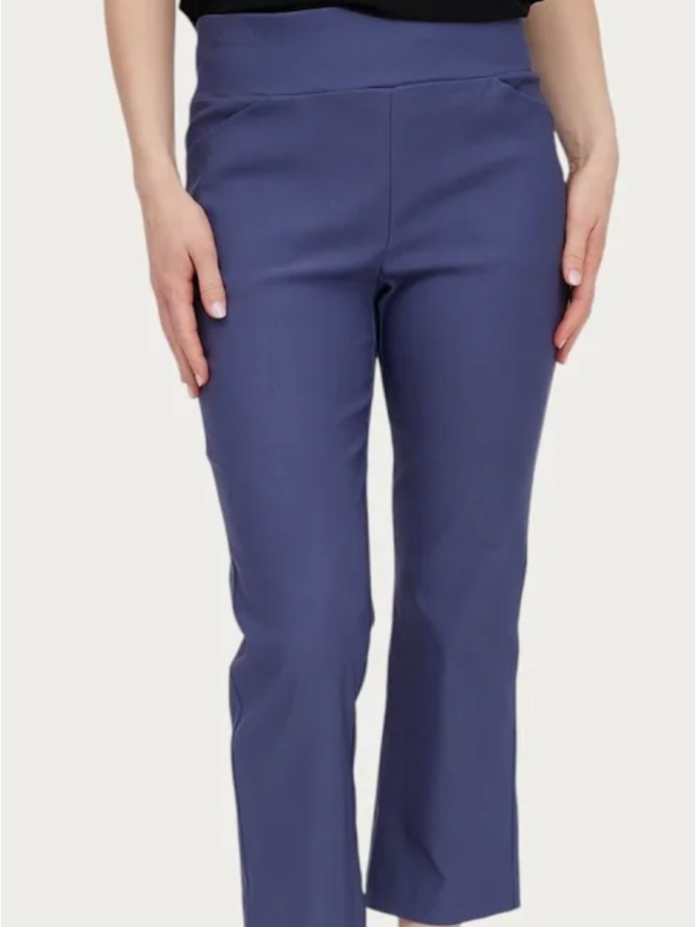 Pull-On Straight-Leg Capris tapered crop